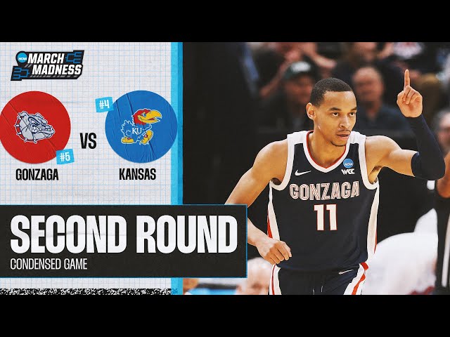 Gonzaga vs. Kansas - Second Round NCAA tournament extended highlights class=