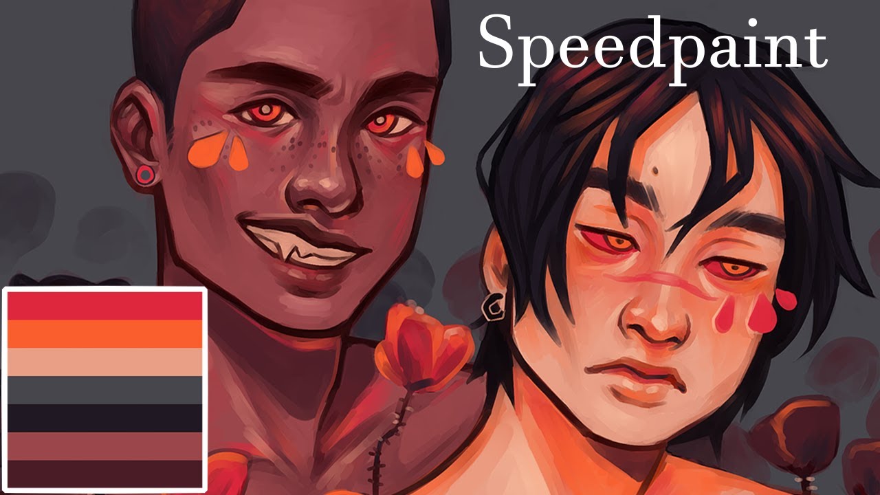 Blushing Demon *Color palette themed art* [Digital Painting] YouTube