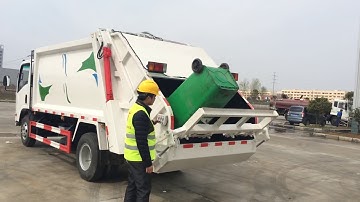 How to use garbage compactor truck?