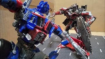 Transformers DOTM | Optimus vs Sentinel Stop Motion