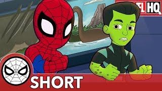 Spidey & Reptil Defend From Dino Destruction Marvel Super Hero Adventures - Im Positive Short