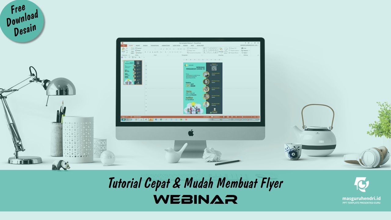 Tutorial Cepat Mudah Mendesain Template Flyer Webinar Sekaligus Free Download File Desainnya Youtube