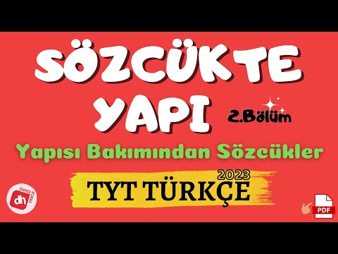 Sözcükte Yapı -2 (Yapı Bakımından Sözcükler) / TYT Türkçe 2023 (Deniz Hoca)