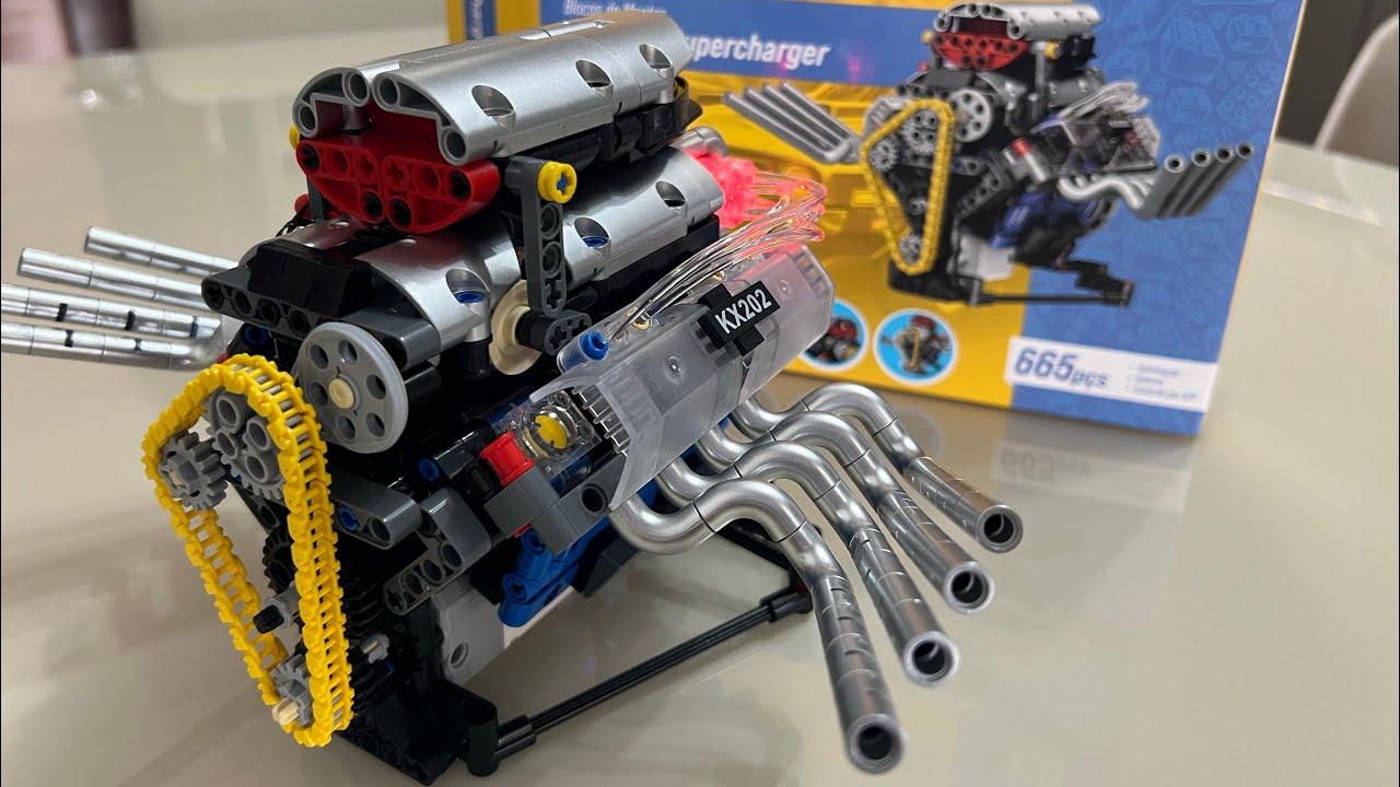 Motor V8 de blocos de montar  (Parte 1)