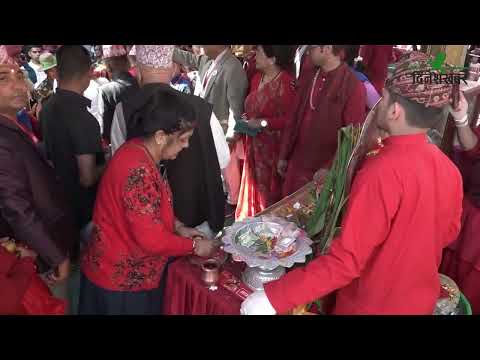 पोखराको विन्ध्यवासिनी मन्दिरमा फूलपाती भित्र्याइयो