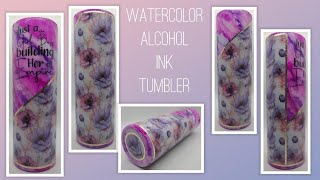 Watercolor Alcohol Ink and Vinyl Epoxy Tumbler