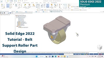 Solid Edge 2022 Tutorial - Belt Support Roller Part Design #solidedge
