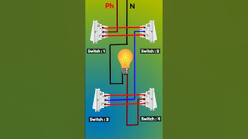 🤔🔥How to connect 1 Lamp with 4 two way switch#shorts