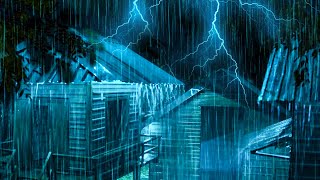 Sleep Hypnosis within 10 Minutes to Sleep Instantly with Heavy Rain \& Thunder on a Tin Roof at Night
