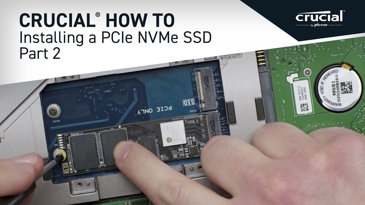 Part of 4 - Installing a Crucial® M.2 NVMe SSD: Install