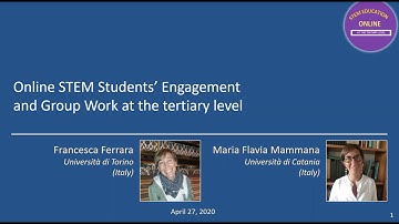 Webinar #2: Online STEM Students’ Engagement and Group Work at the Tertiary Level
