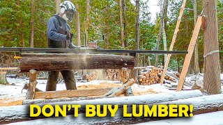 $200 Bullet-Proof Alaskan Chainsaw Mill Setup.  Build Your Own!  #80