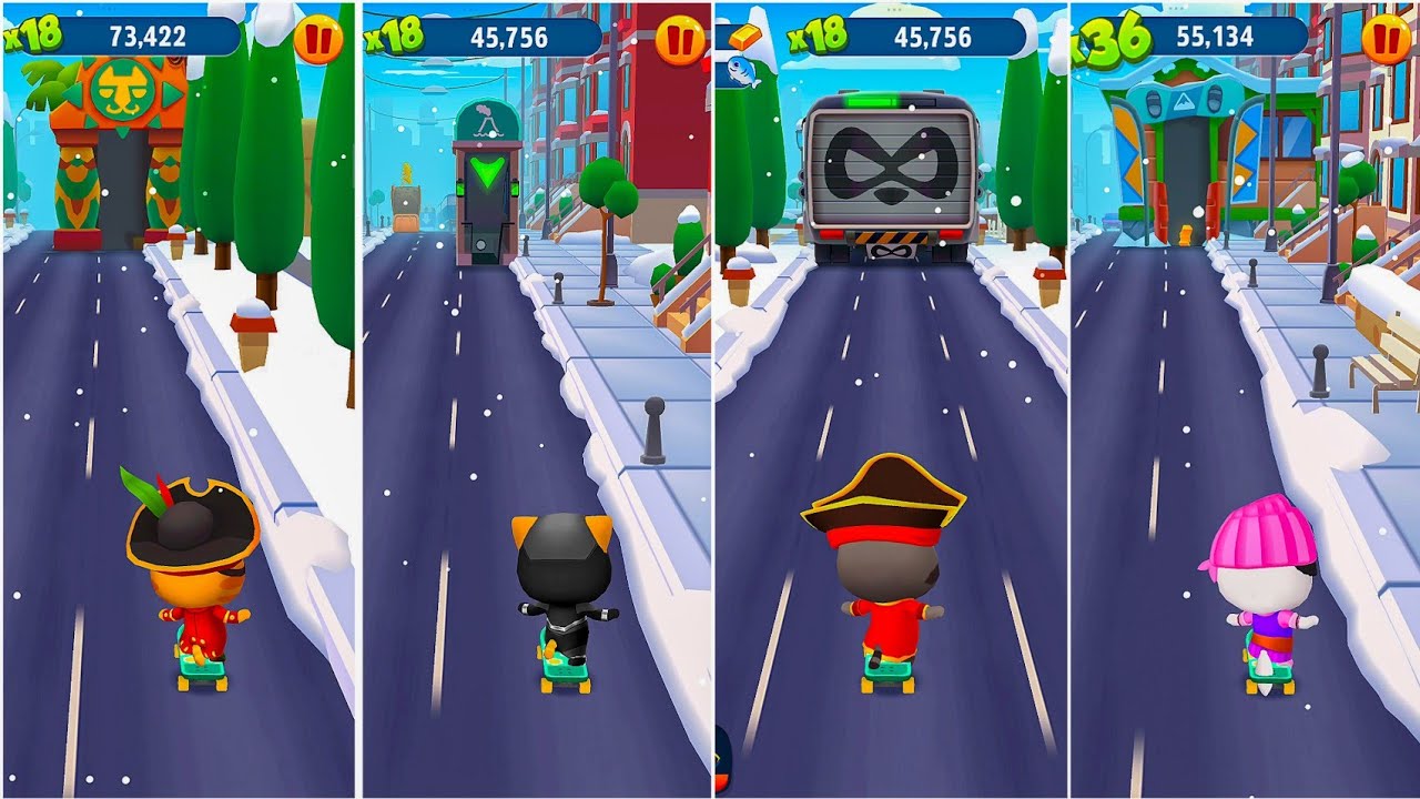 Talking Tom Gold Run Pirate Ginger, Super Ginger, Captain Tom,Pirate Angela, RabiaGameplay