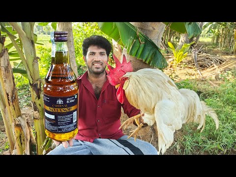 VSOP-BRANDY Chicken Gurvy  || Village STYLE Cooking & Eating in ONE MAN