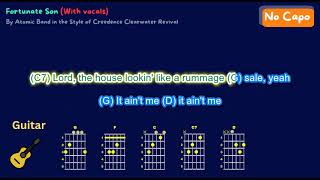 Fortunate Son (By Atomic Band in the Style of CCR) Guitar Play-Along (With Vocals) No Capo
