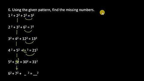 6  Using the given pattern, find the missing numbers|| Q6 Ex 6.1 Class 8