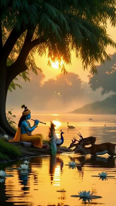 Relaxing Krishna Flute Music #peacefulchants #radheshyam #music