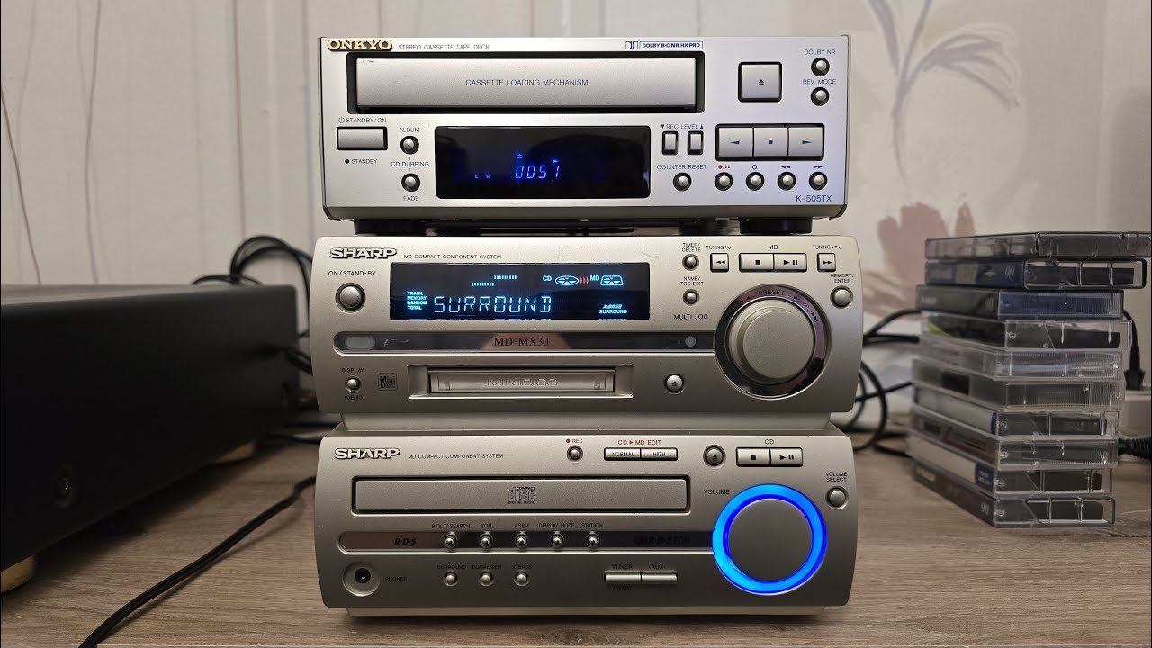 SHARP MD-MX30 & ONKIO K-505TX Мини системки - YouTube
