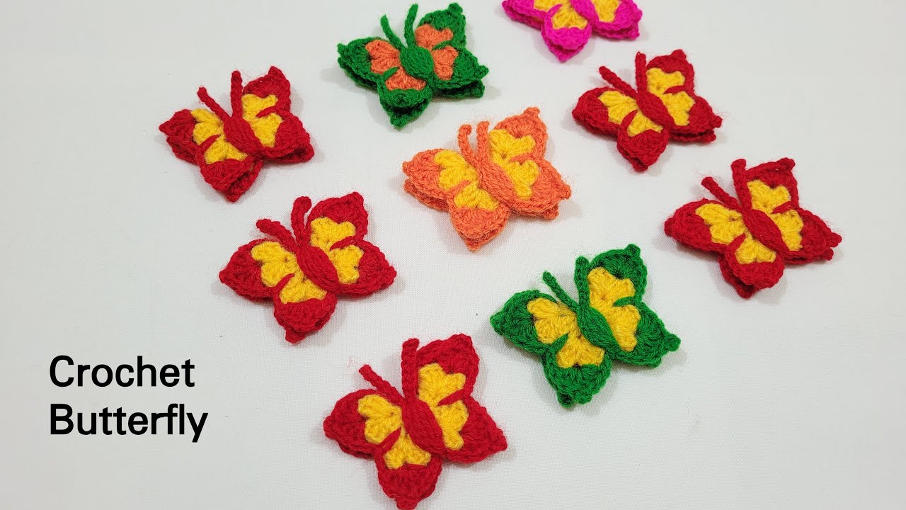Crochet Butterfly || Wool Butterfly || क्रोशिये से तितली / बटरफ्लाई बनाएं
