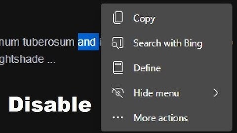 Disable Edge browser auto text selection