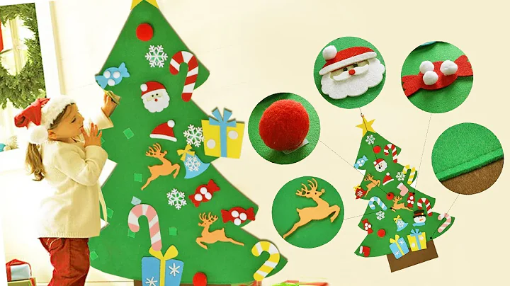 Ourwarm Kids DIY Felt Christmas Tree with Ornaments