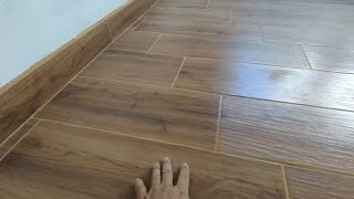 como pegar cerámico tipo madera / how to install ceramic imitation wood flooring