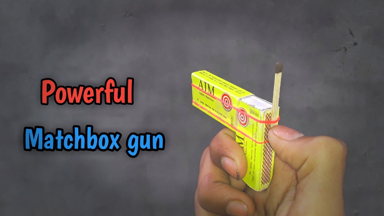 How to make powerful matchbox gun with rubber band