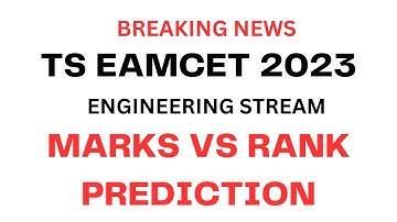 TS EAMCET Marks vs Rank 2023   Check Detailed Analysis Here