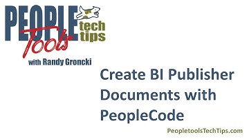Create BI Publisher Documents with PeopleCode