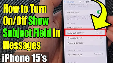 iPhone 15/15 Pro Max: How to Turn On/Off Show Subject Field In Messages