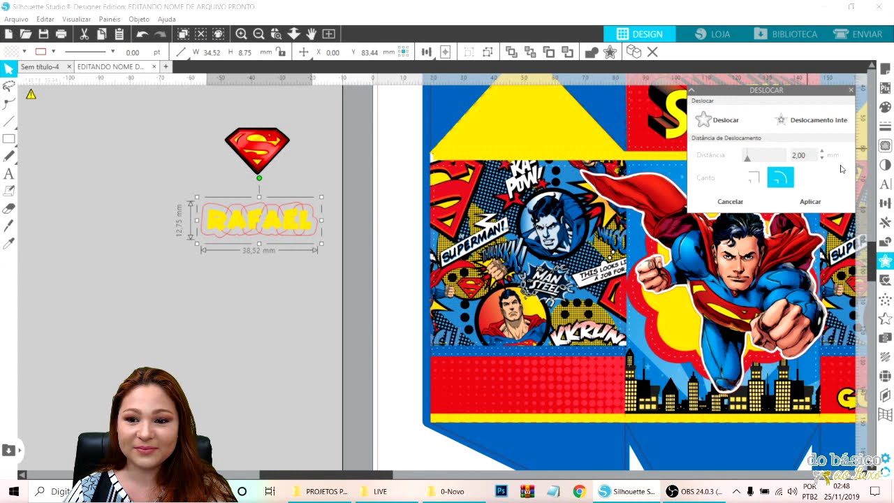 Alterando nomes no Studio da Silhouette - Edição Básica