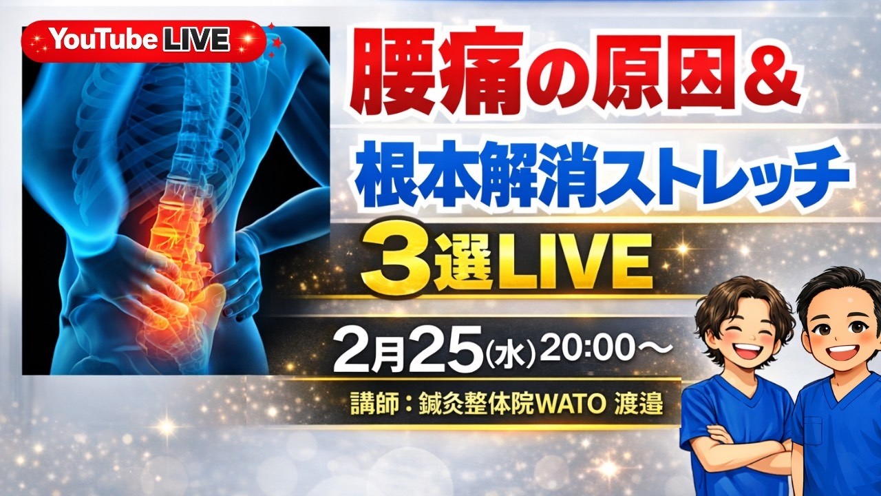 腰痛の原因&根本解消ストレッチ3選LIVE　＃腰痛 #脊柱管狭窄症 #ヘルニア #坐骨神経痛 #すべり症