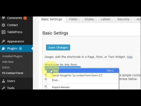 Adding a Contact form with Fast Secure Contact Form for WordPress
