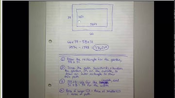 Word problem involving the area between two rectangles