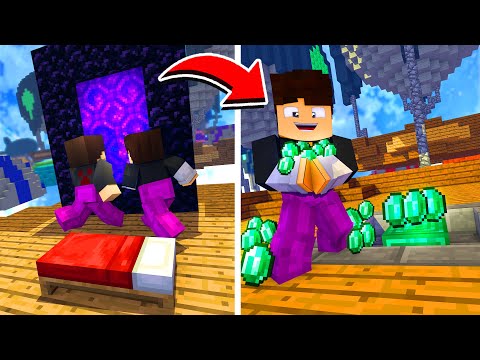 Minecraft Bedwars mas tem um PORTAL para o MEIO