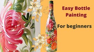 Quick and Easy Bottle Painting idea | Bottle Lamp design | Sikha Crafts