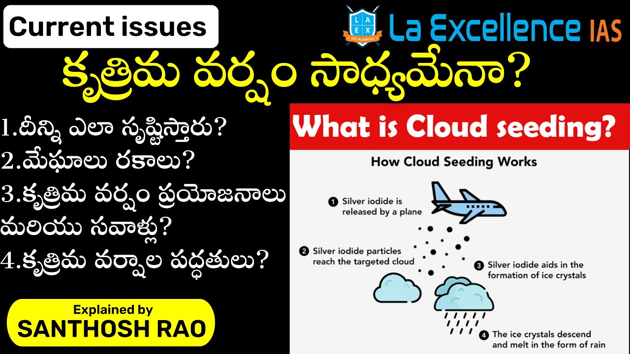 కృత్రిమ వర్షం సాధ్యమేనా?|Cloud seeding and artificial rains explained in Telugu by Santhosh Rao UPSC