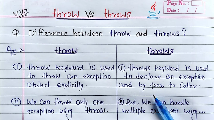 Difference between throw and throws in Java | Throw Keyword vs Throws Keyword - 天天要闻