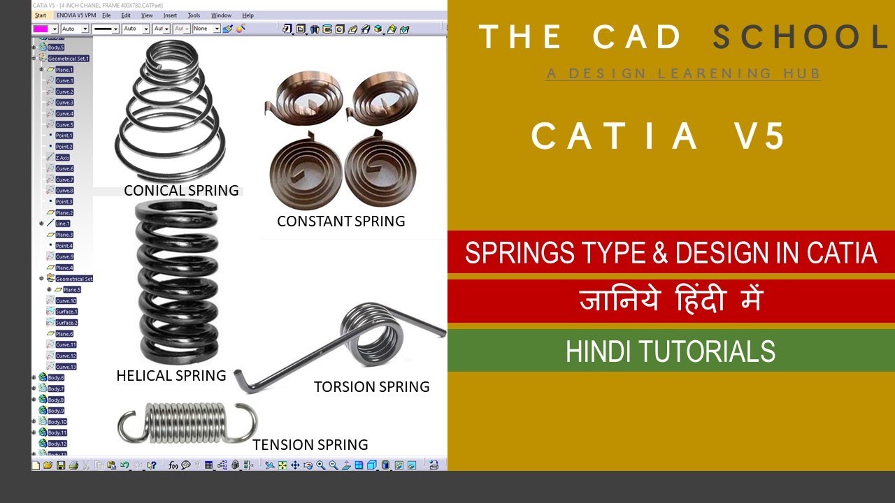 CATIA V5 | SPRINGS DESIGNS | HINDI TUTORIALS