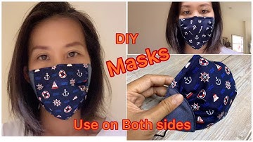 DIY Face Mask at Home Use on Both Sides | (PDF) Pattern Download | หน้ากากอนามัย ใหม่ใส่ได้ 2  ด้าน