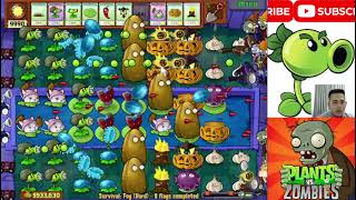 Plants Vs Zombie : Gargantuar Angry in survival endless Night l Garlic and Gatling No lose l Pvz MOD screenshot 3