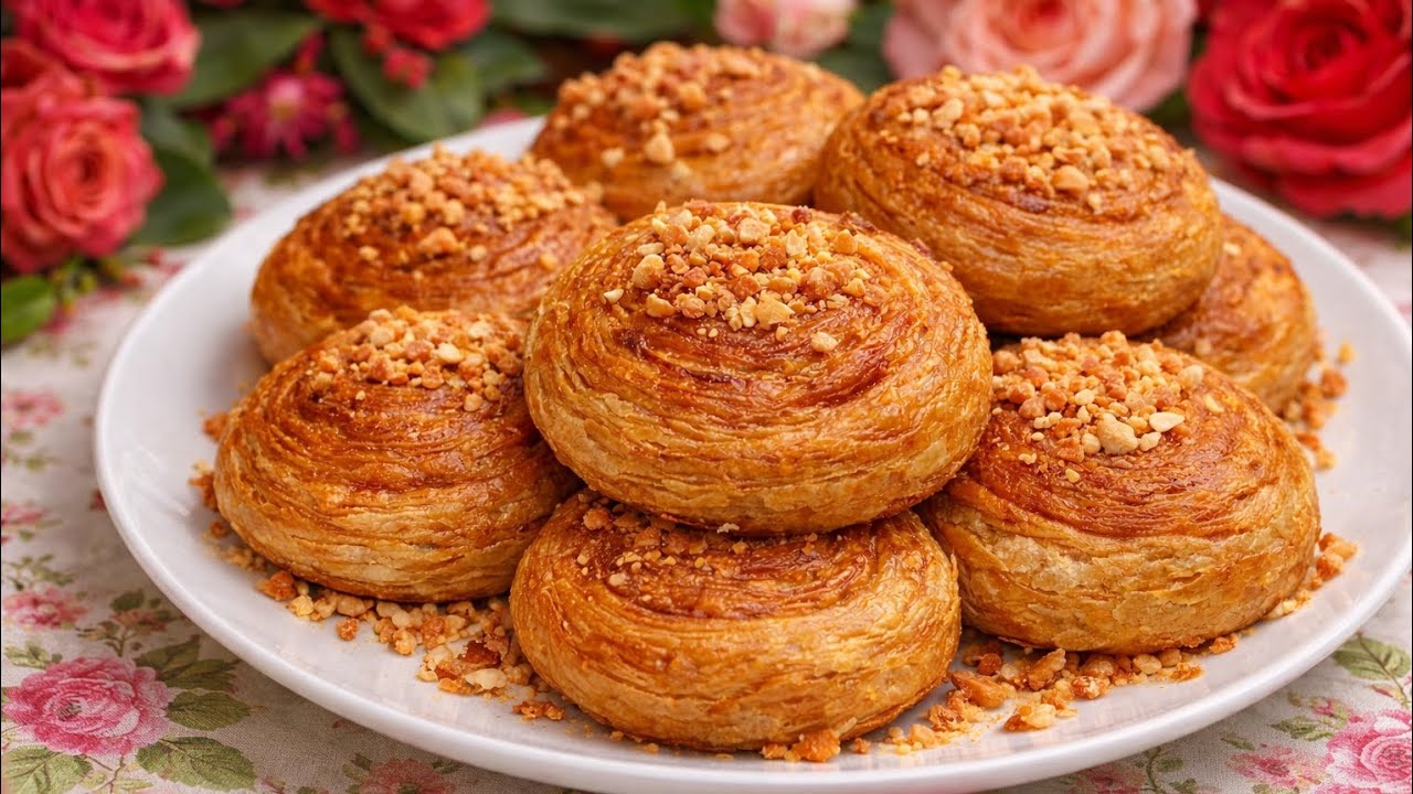 رغيفات مورقين ومعمرين بكاوكاو والكراميل 😍 قرمشة خطيييرة بطبقات هشيشة