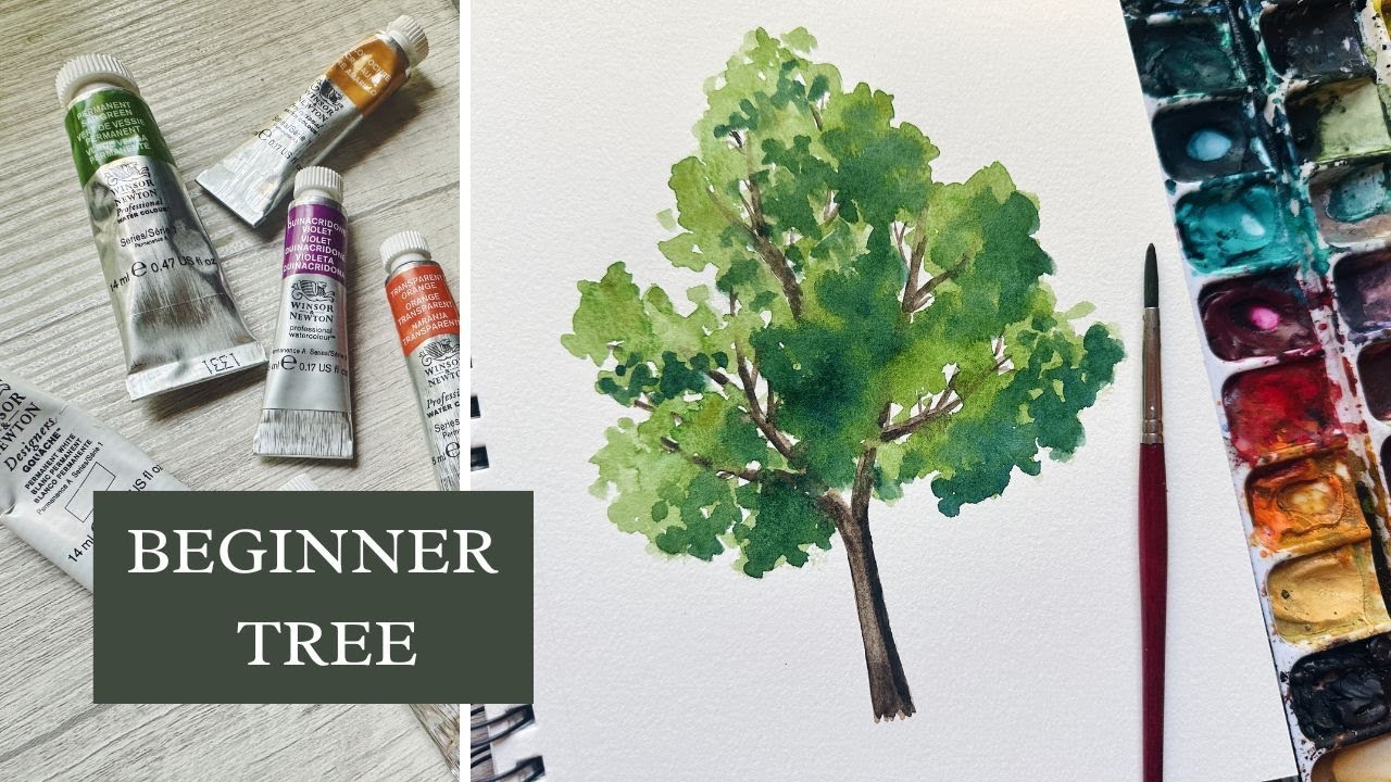 Water Ccolour Tree Tutorial Watercolor Trees For Beginners Painting A Tree With Watercolor | Learn