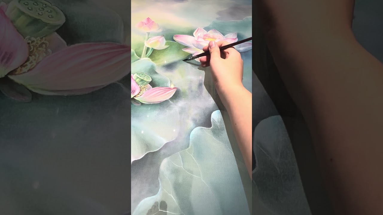 Enjoy the moment.Painting on silk feels like meditation.