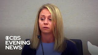 Former cop accused of killing neighbor sobs at trial