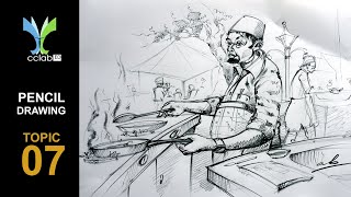 PENCIL DRAWING | TOPIC -07 | CHEF AT WORK