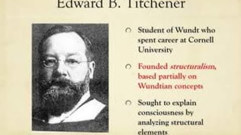 History of Psychology: Edward Bradford Titchener and Structuralism