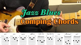 Jazz Blues Comping Chords (With Chord Boxes) - Guitar Lesson chords