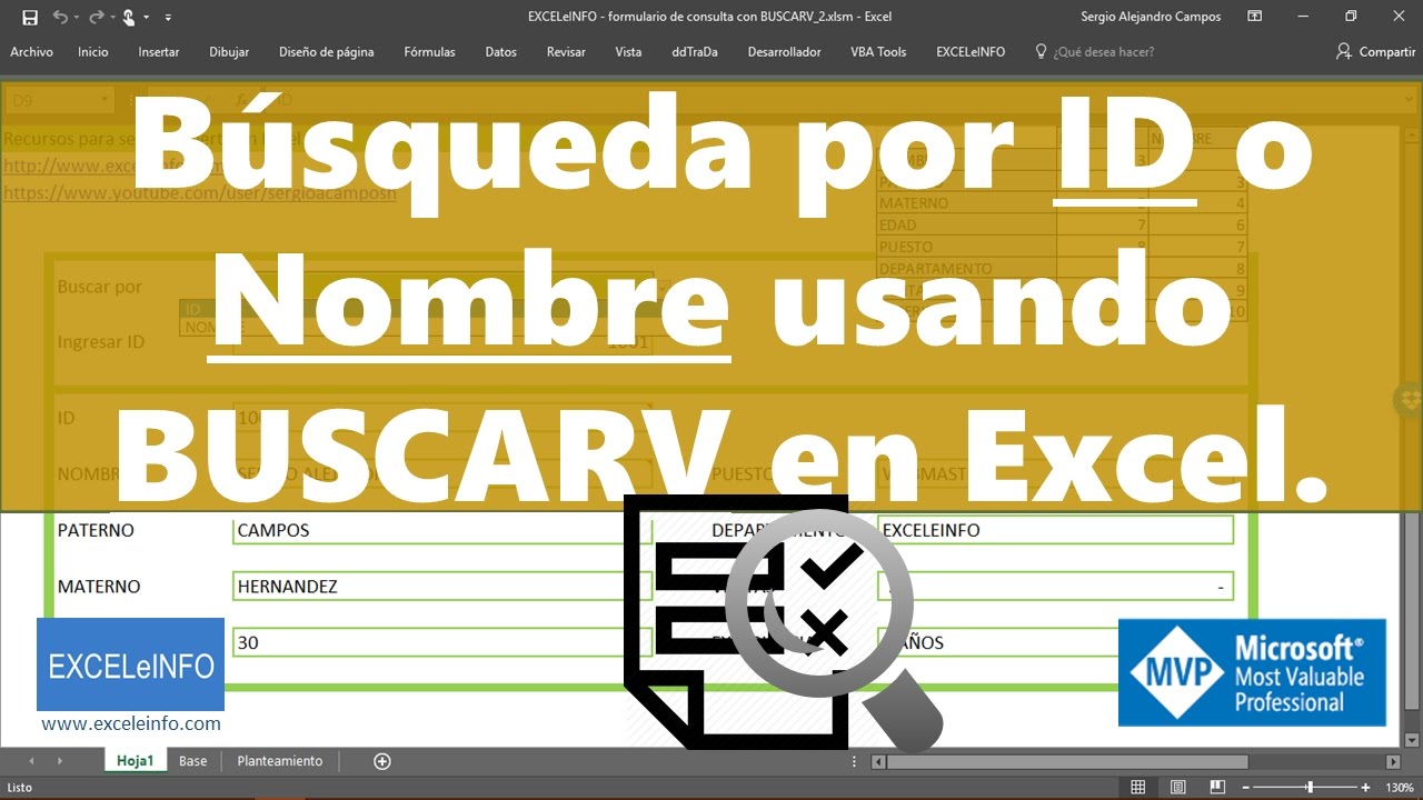 B squeda por id o nombre usando buscarv en excel exceleinfo
