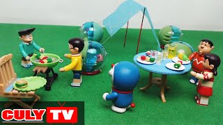 đồ chơi Doremon hài - Nobita đi cắm trại tiệc nướng ngoài trời - Doraemon toy animation kid